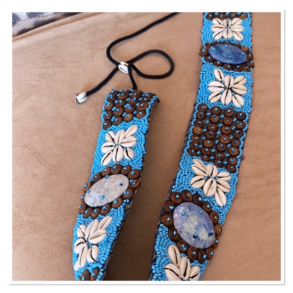 Vintage Shell and Stone Boho Belt - Picture 5 of 5